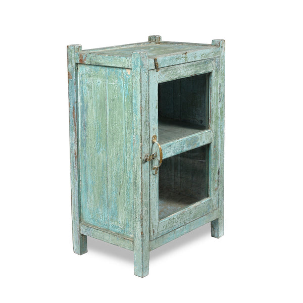 Painted Teak Glazed Indian Side Cabinet - Ca 1930