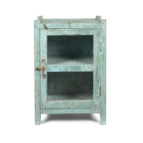 Painted Teak Glazed Indian Side Cabinet - Ca 1930