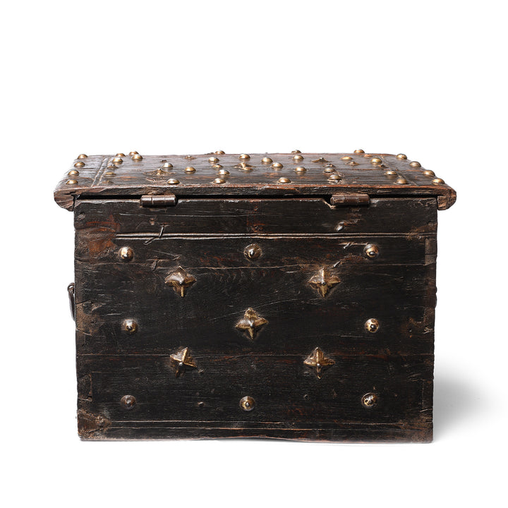 Reverse Of Brass Bound  Rosewood Jewellery Box From Kutch - 19ThC | Indigo Antiques