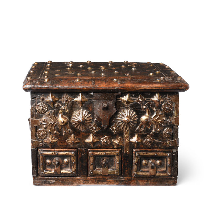 Brass Bound  Rosewood Jewellery Box From Kutch - 19ThC | Indigo Antiques