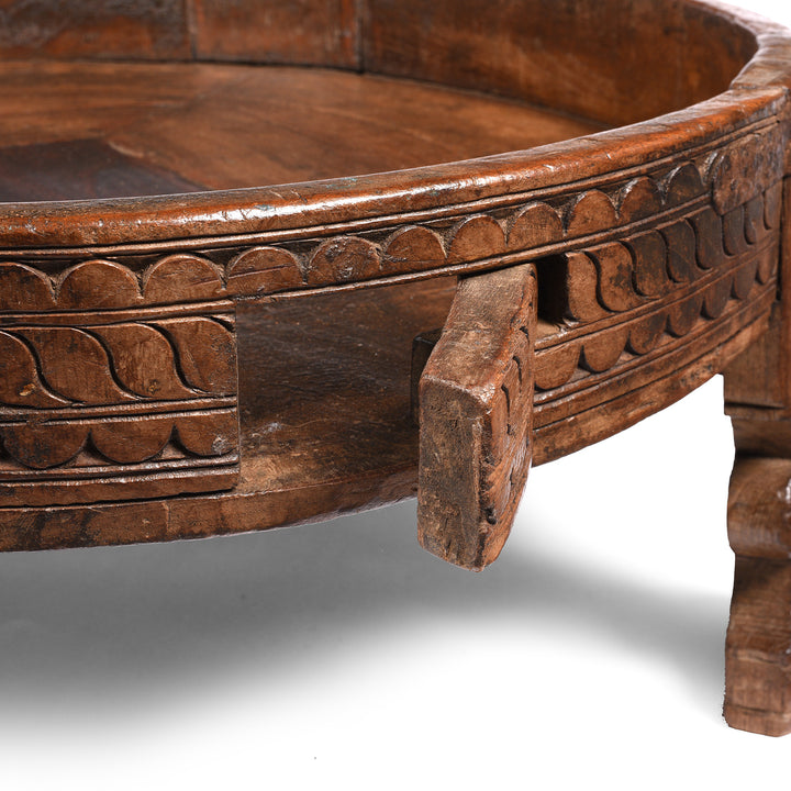 Detail From Indian Chakki Coffee Table From Rajasthan - 19thC | Indigo Antiques