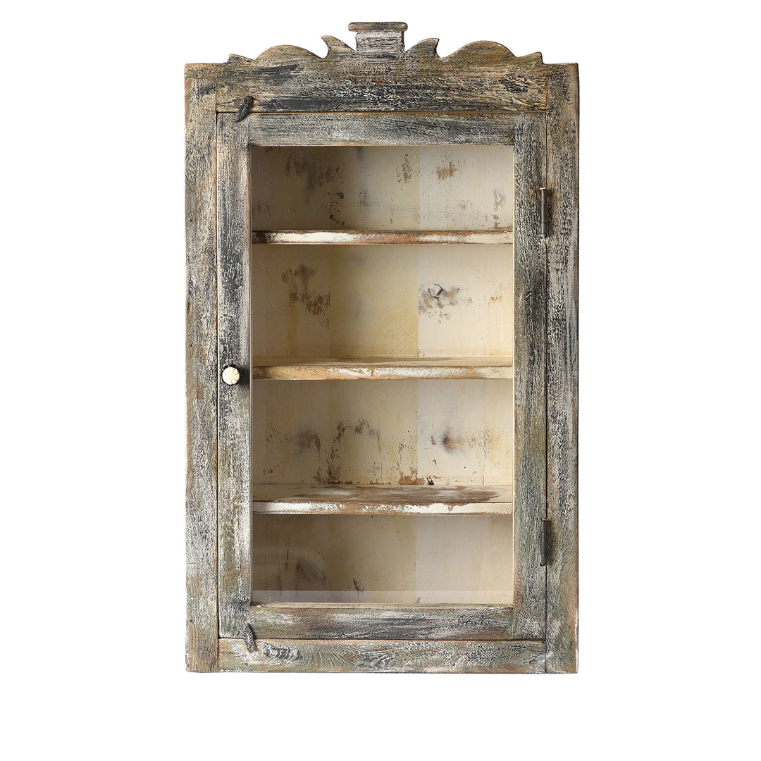 Painted Mango Wood Glazed Wall Cabinet | Indigo Antiques