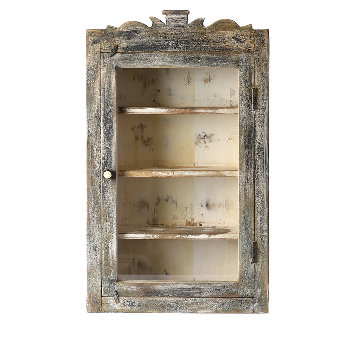 Painted Mango Wood Glazed Wall Cabinet | Indigo Antiques