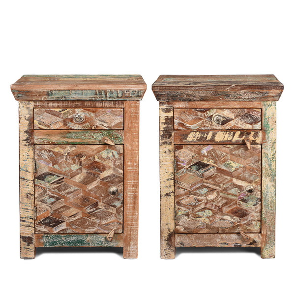 Bedside Cabinets Made From Reclaimed Teak