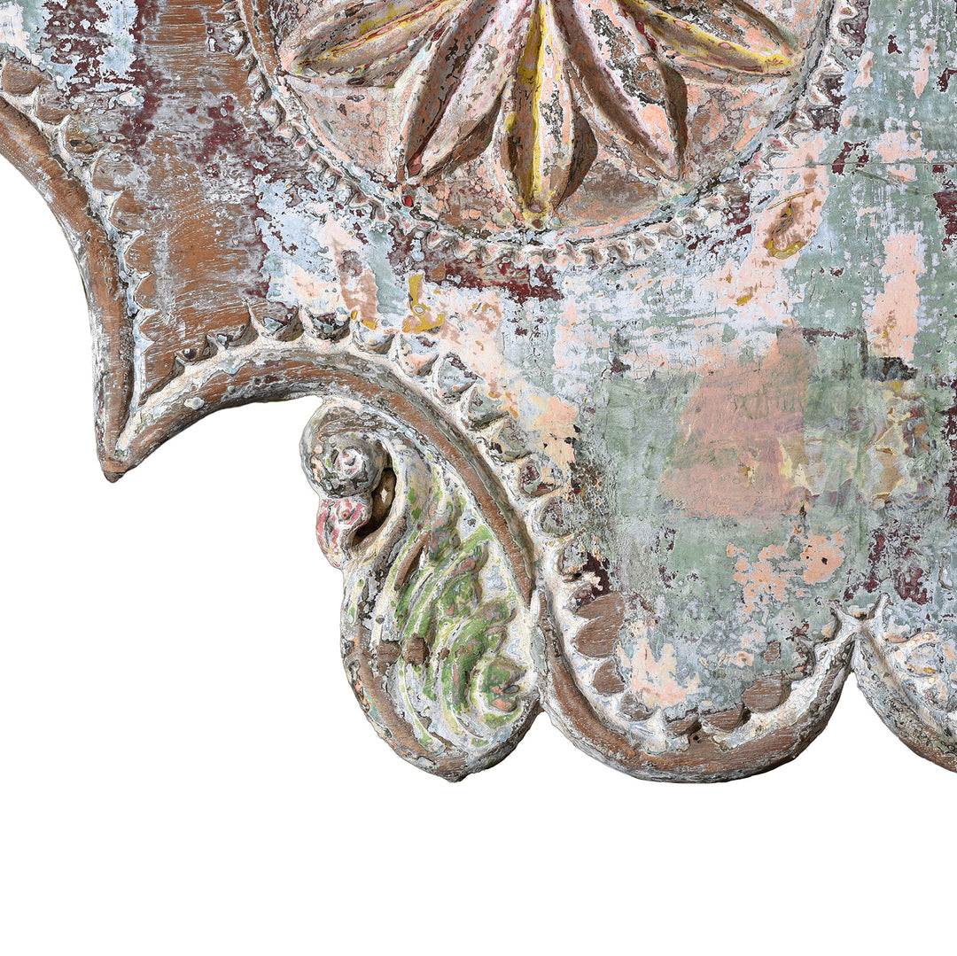 Carving Detail From Carved And Painted Teak Pavilion From Kutch - Early 19thC | Indigo Antiques