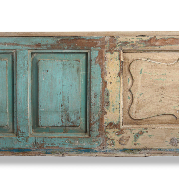 Back Detail From Reclaimed Teakwood Blanket Chest With Painted Finish | Indigo Antiques