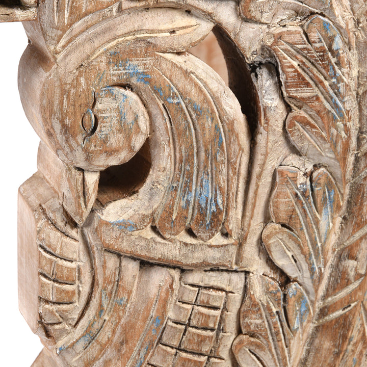 Carving Detail From Painted Indian Console Table Made From Reclaimed Teak | Indigo Antiques