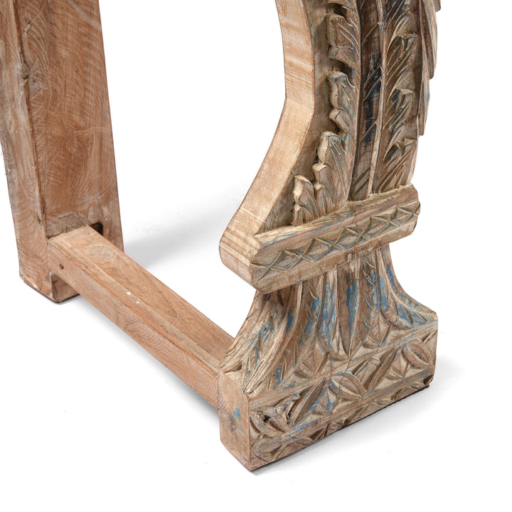 Leg Detail From Painted Indian Console Table Made From Reclaimed Teak | Indigo Antiques