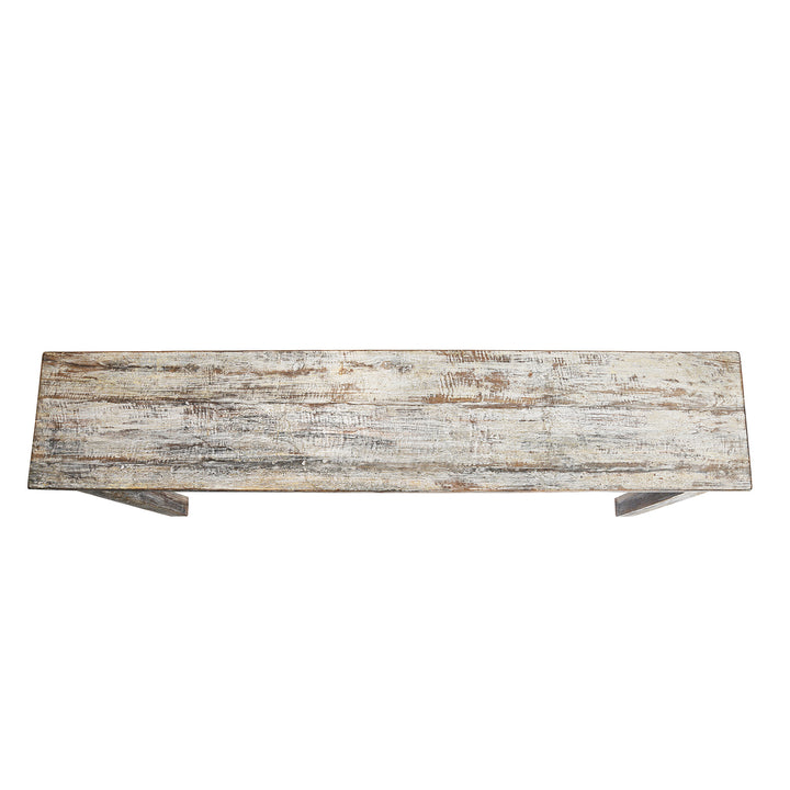 Top Down View Of Reclaimed Teakwood Console Table With Painted Finish | Indigo Antiques