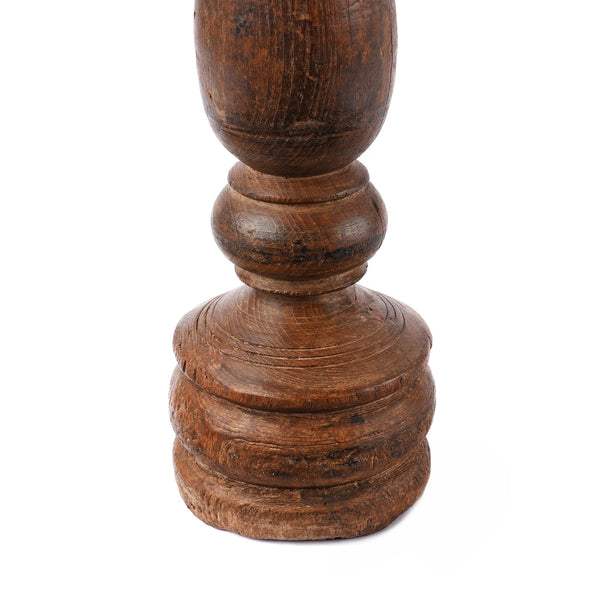 Carved Teak Candle Stick From Banswara - Ca 1920