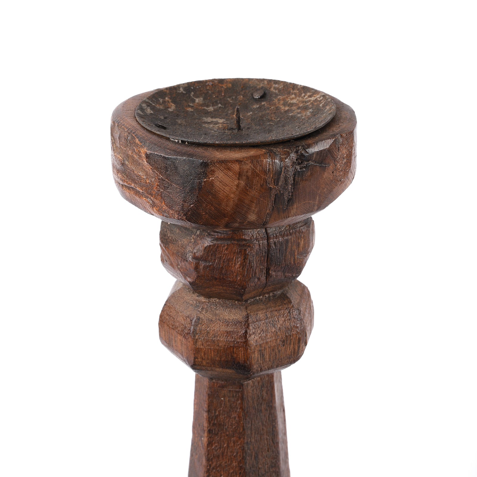 Antique Carved Teak Candle Stick From Banswara - Ca 1920 | Indigo Antiques