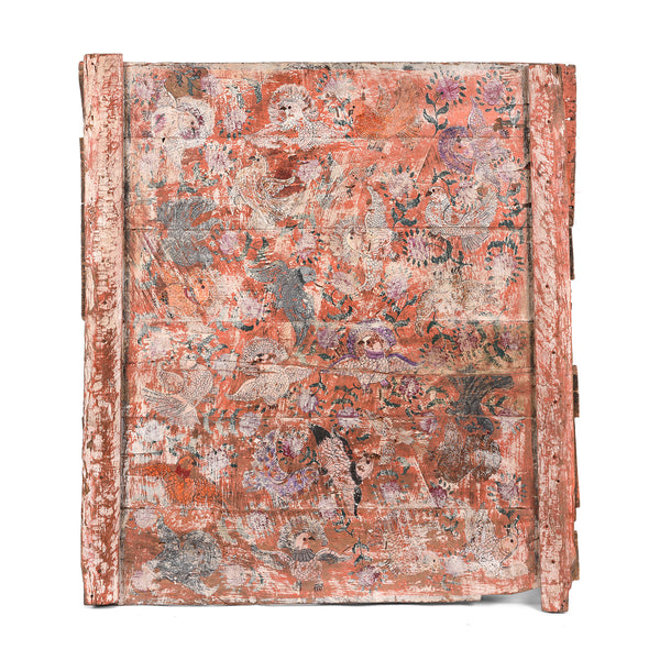 Painted Indian Bird Panel From Gujarat - Ca 1920