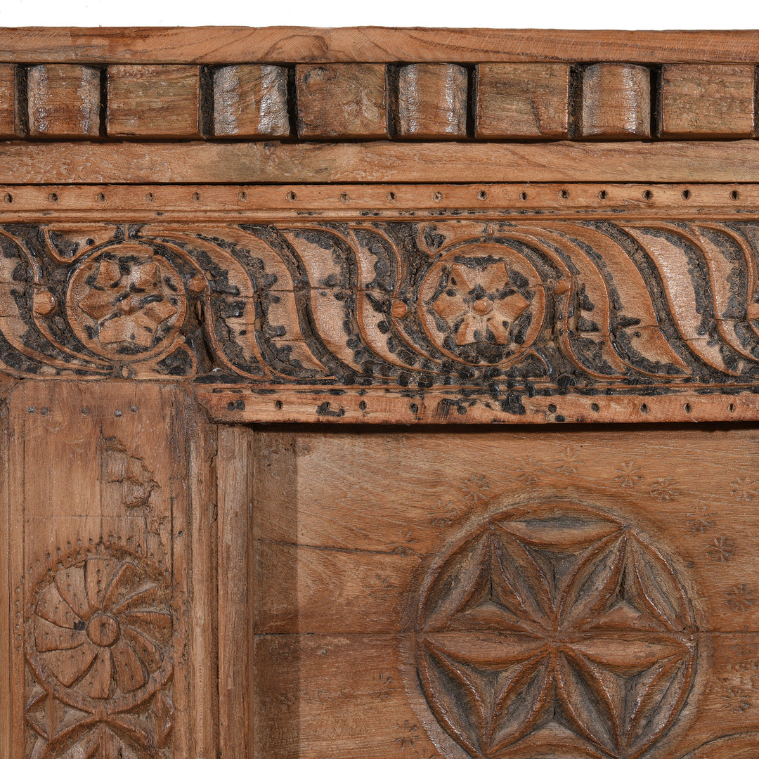 Detail From Carved Teak Triple Arch Window Mirror - 19thC | Indigo Antiques