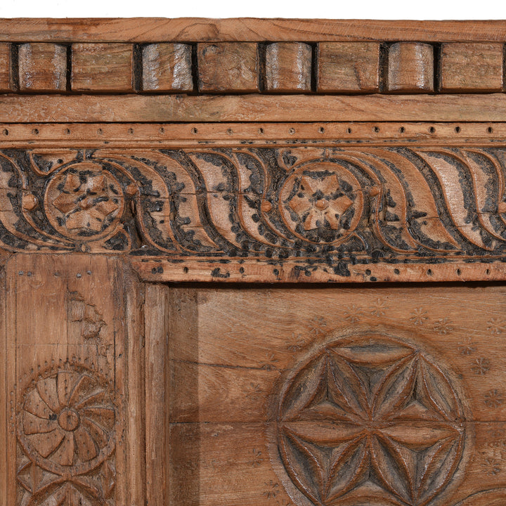 Detail From Carved Teak Triple Arch Window Mirror - 19thC | Indigo Antiques