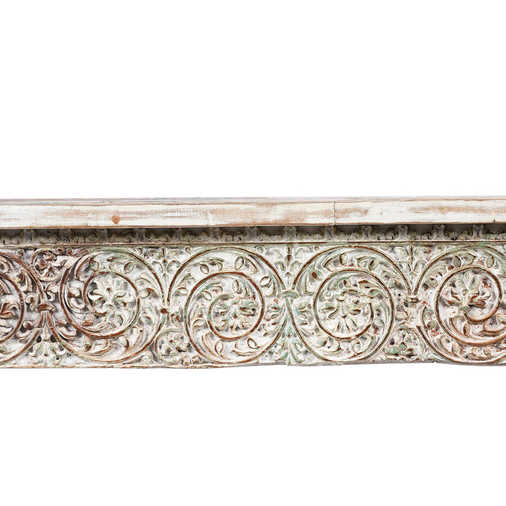 Detail From Reclaimed Indian Teakwood Console Table With Painted Finish | Indigo Antiques