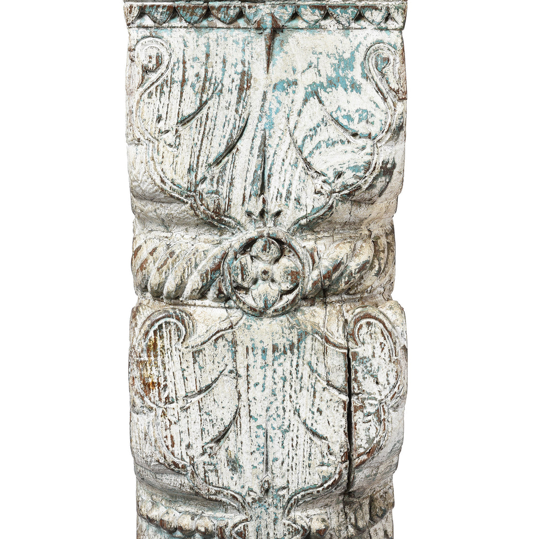 Leg Detail From Reclaimed Indian Teakwood Console Table With Painted Finish | Indigo Antiques