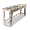 White Painted Reclaimed Teak Console Table