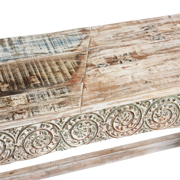 White Painted Reclaimed Teak Console Table