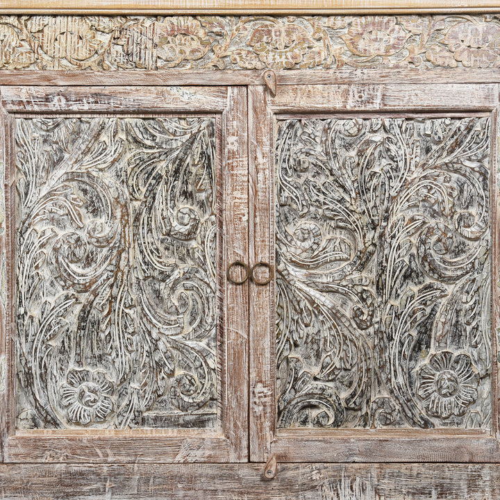 Detail From 4 Door Sideboard Made From Reclaimed Teak | Indigo Antiques