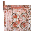 Pink Painted Carved Door From Gujarat - 18thC