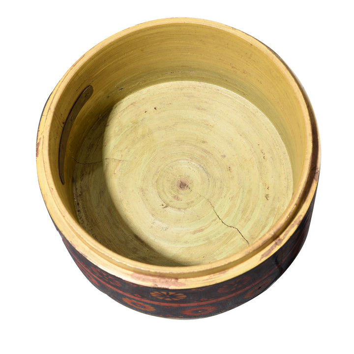 Antique Large Scratchwork Lacquer Pot From Chiniot, Punjab