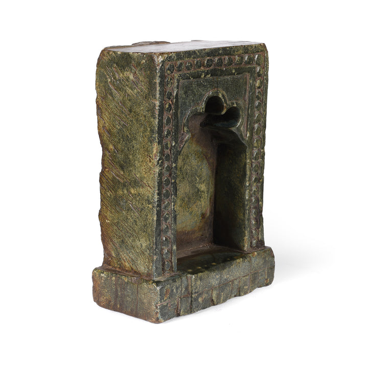 Angled View Of Carved Marble Lamp Niche - 19thC | Indigo Antiques