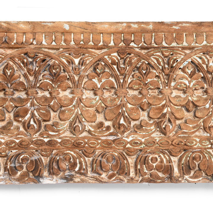 Carving Detail From Carved Indian Teak Panel Of Ganesh From Maharashtra  - Early 19thC | Indigo Antiques