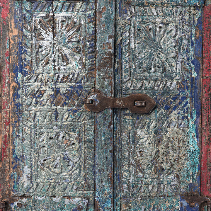 Detail From Carved Teak Tribal Window From Kutch - Ca 1920 | Indigo Antiques