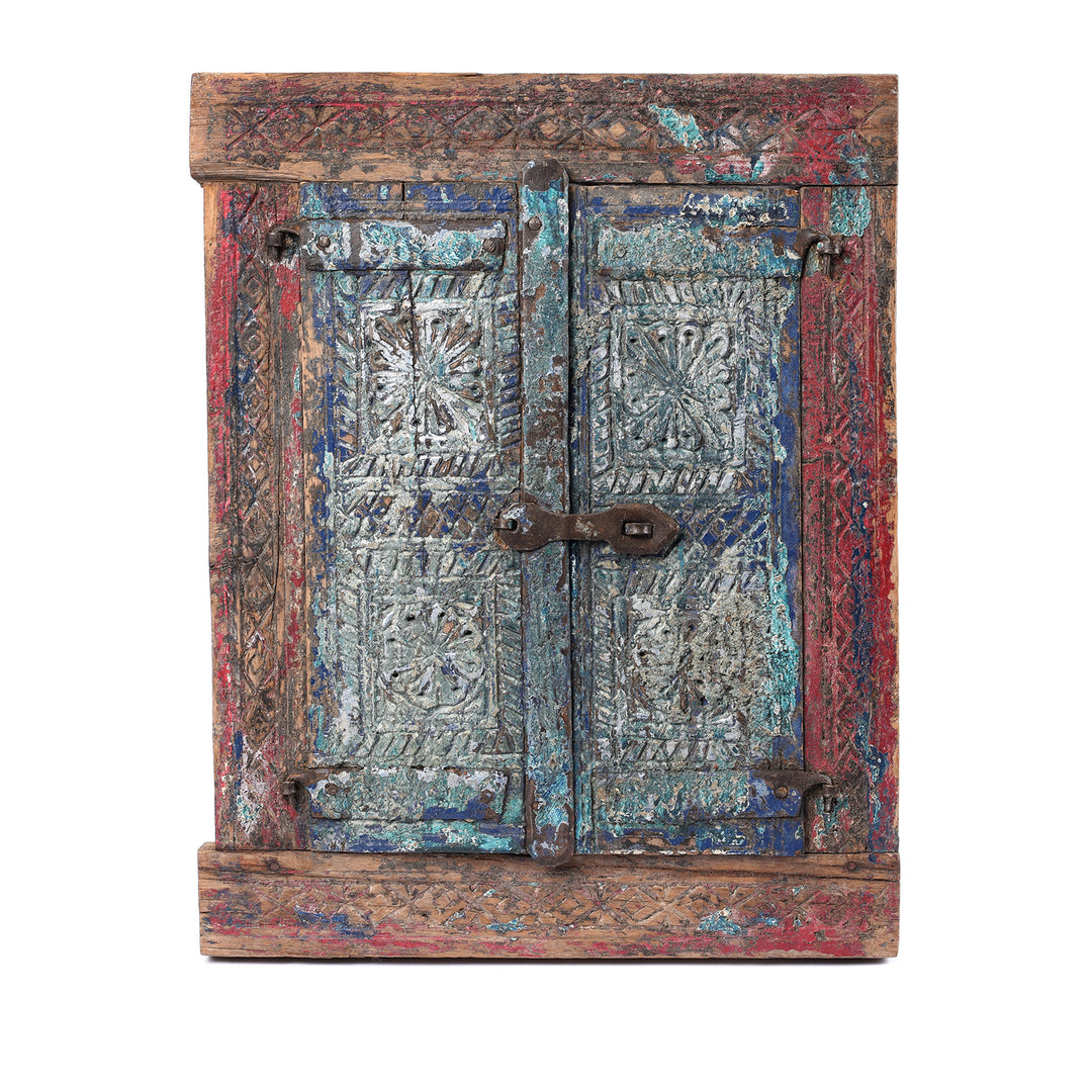 Carved Teak Tribal Window From Kutch - Ca 1920 | Indigo Antiques