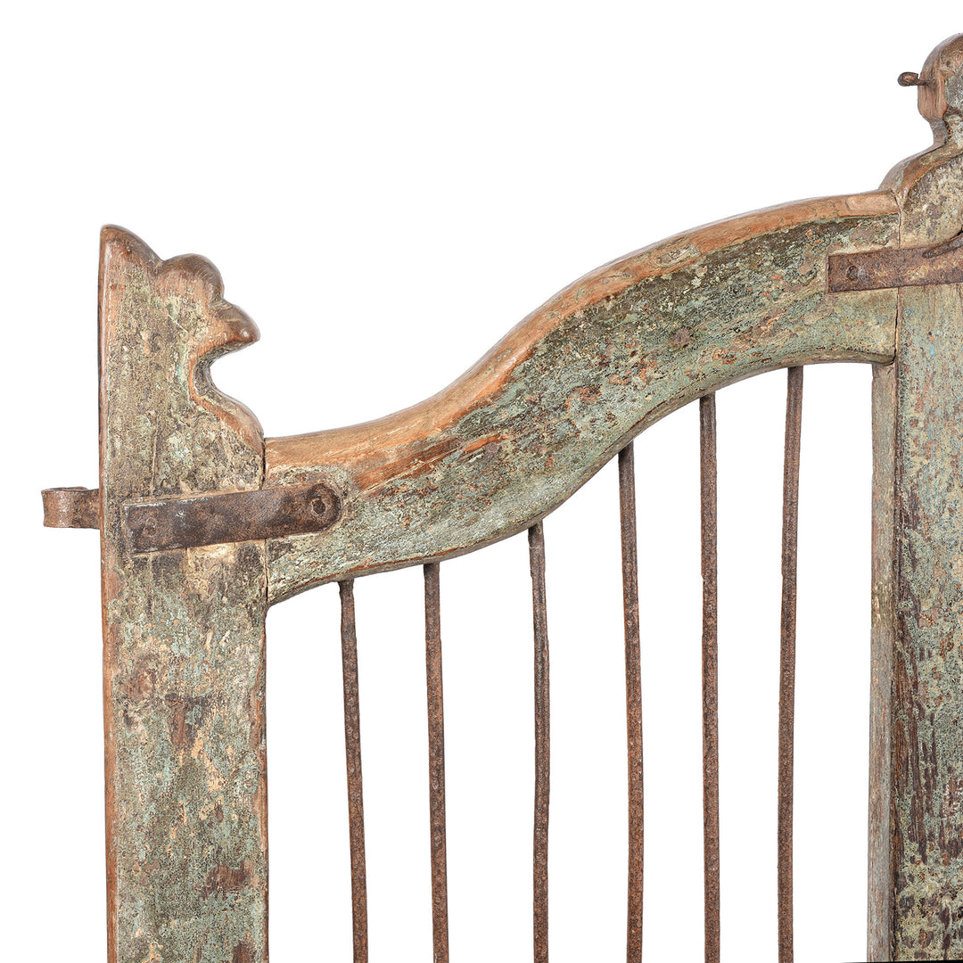 Corner Detail From Antique Teak Indian Dog Gate From Gujarat - 19thC | Indigo Antiques