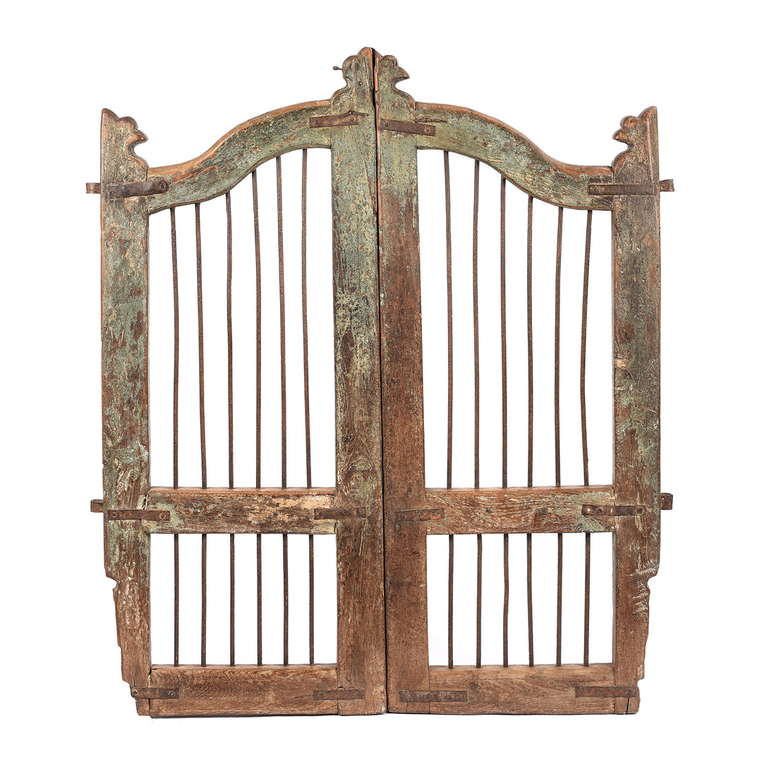 Back Of Antique Teak Indian Dog Gate From Gujarat - 19thC | Indigo Antiques