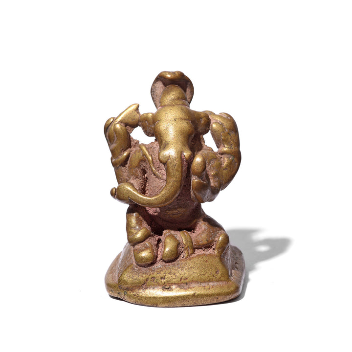 Antique Brass Miniature Votive Statue Of Lord Ganesh - 18th Century | Indigo Antiques