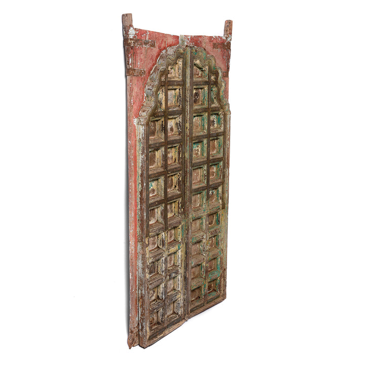 Angled View Of Peacock Window Shutter From Rajasthan - 18thC | Indigo Antiques