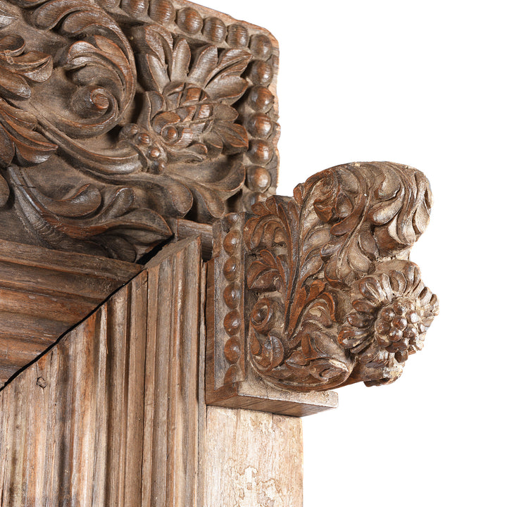 Corbel Detail From Carved Indian Teak Door And Frame From Kutch - 19thC | Indigo Antiques