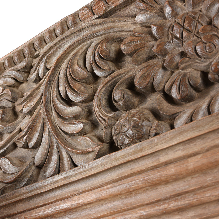 Detail From Carved Indian Teak Door And Frame From Kutch - 19thC | Indigo Antiques