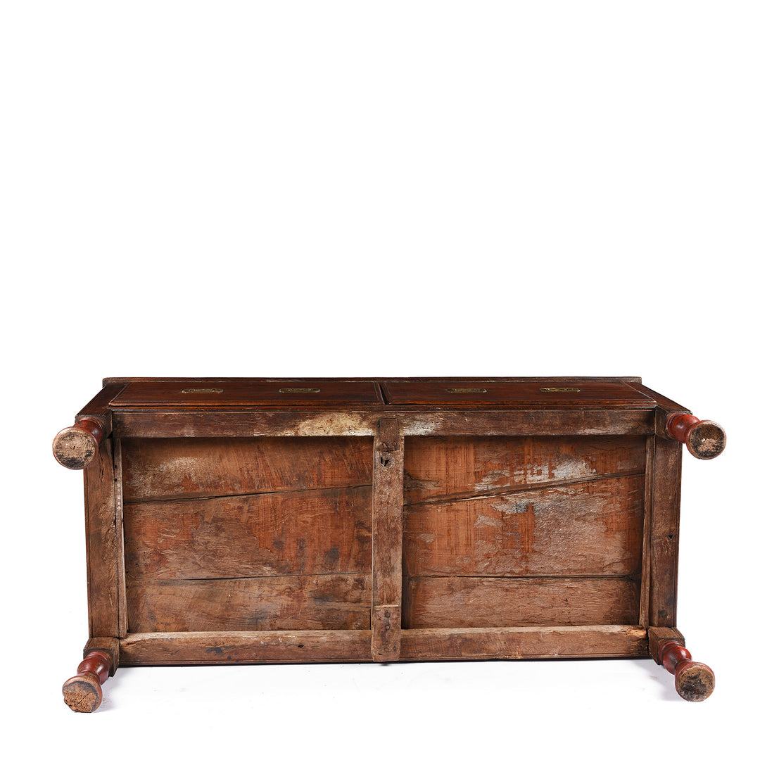 Underside Of Antique Teak Takhat From Gujarat With 2 Drawers -  19th Century | Indigo Antiques