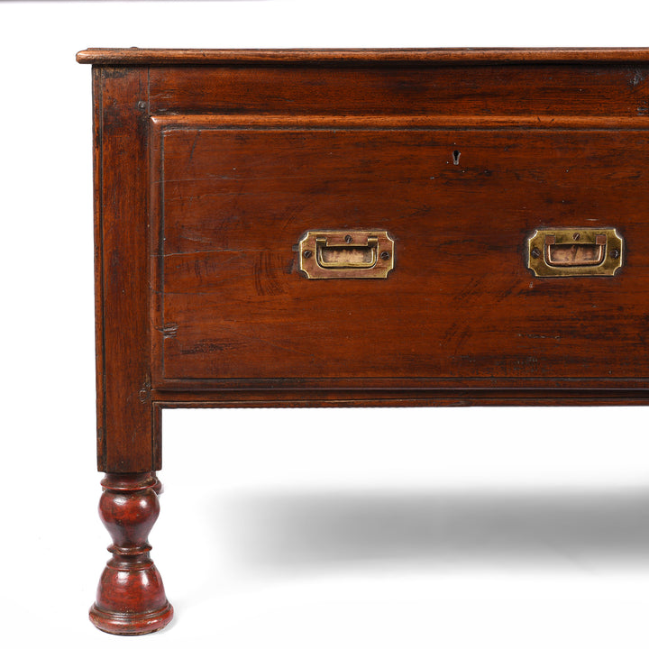 Detail From Antique Teak Takhat From Gujarat With 2 Drawers -  19th Century | Indigo Antiques