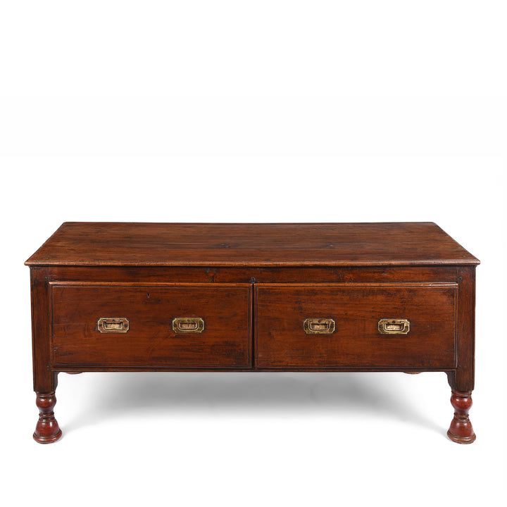 Antique Teak Takhat From Gujarat With 2 Drawers -  19th Century | Indigo Antiques