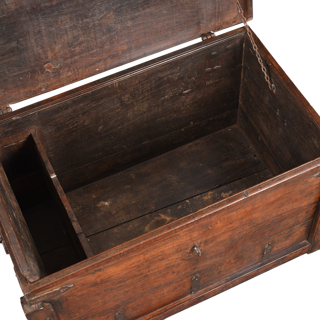 Interior Of Iron Bound Indian Teak Chest From Goa - 19thC | Indigo Antiques
