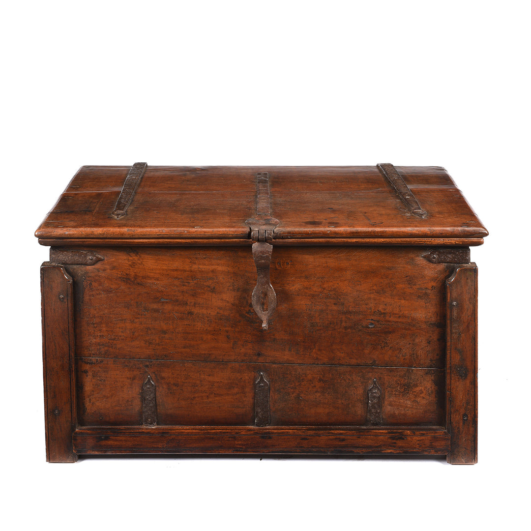 Iron Bound Indian Teak Chest From Goa - 19thC | Indigo Antiques