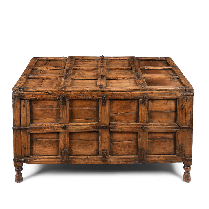 Back Of Antique Indian Stick Box Storage Chest From Jaisalmer - 19thC | Indigo Antiques