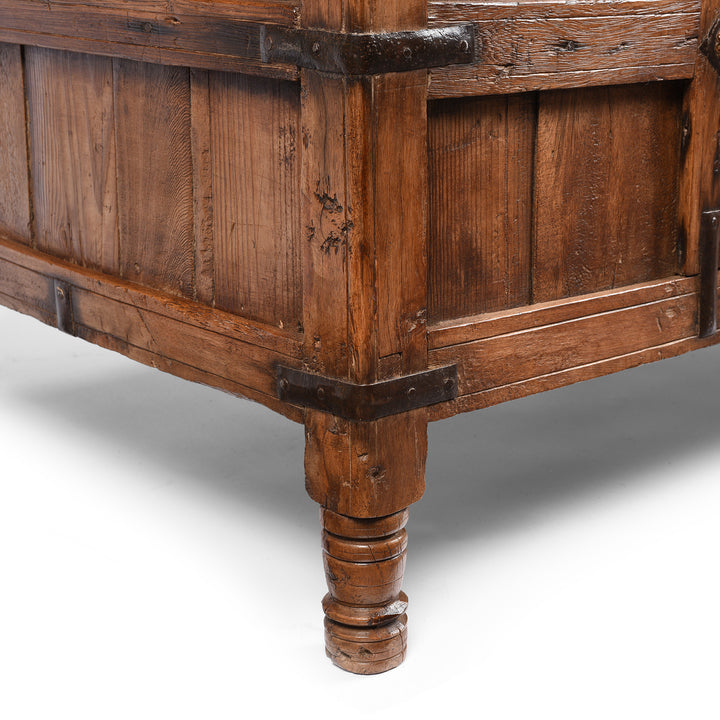 Leg Detail From Indian Stick Box Storage Chest From Jaisalmer - Circa 1920 | Indigo Antiques