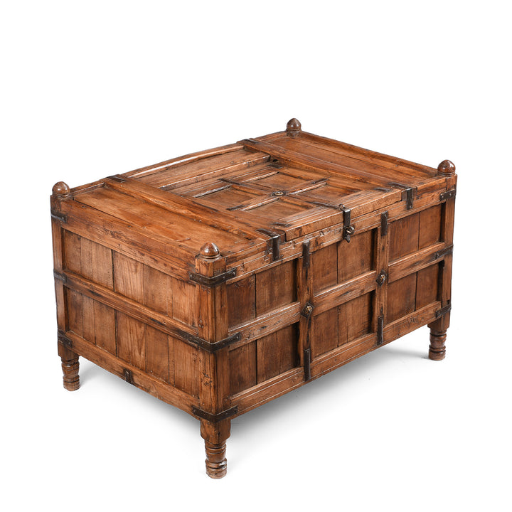 Angled View Of Indian Stick Box Storage Chest From Jaisalmer - Circa 1920 | Indigo Antiques