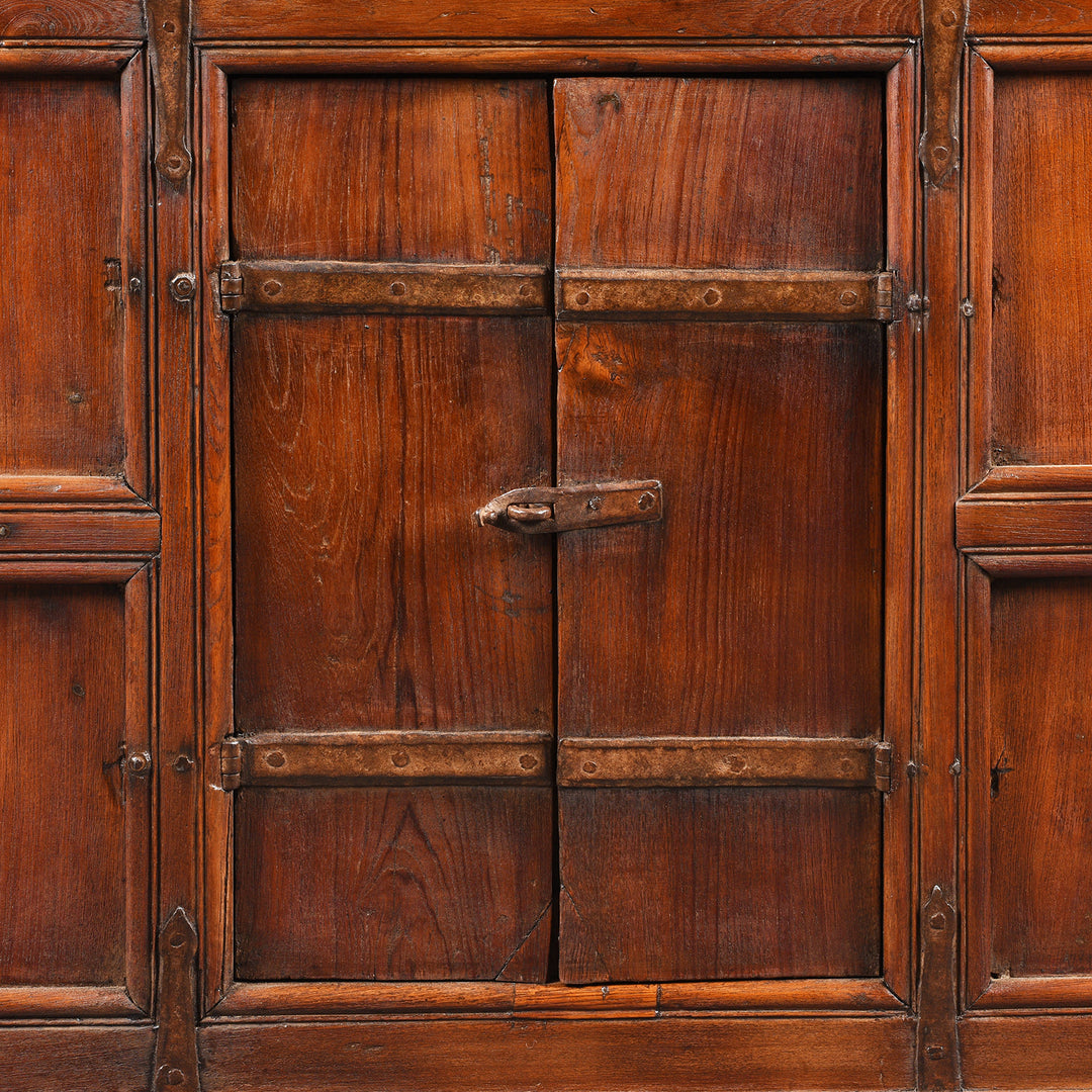 Door Detail From Iron Bound Teak Chest From Kutch - 19thC | Indigo Antiques