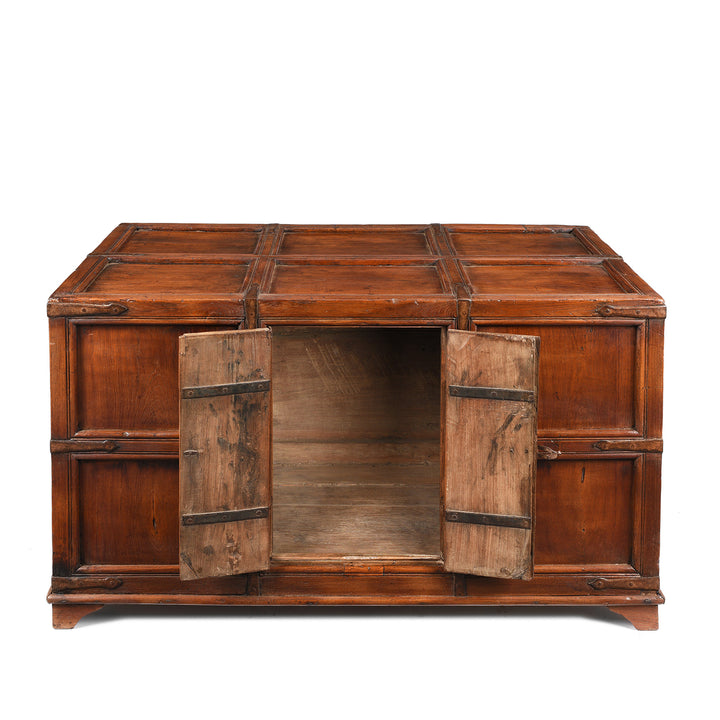 Open Door Detail From Iron Bound Teak Chest From Kutch - 19thC | Indigo Antiques