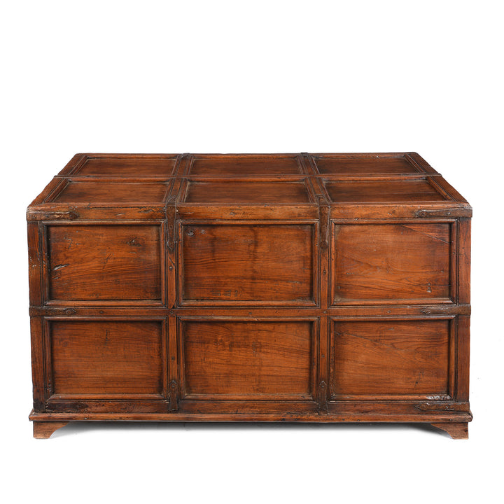 Reverse Of Iron Bound Teak Chest From Kutch - 19thC | Indigo Antiques