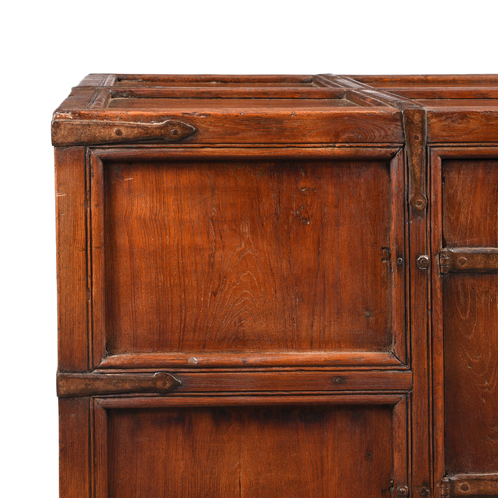 Corner dDetail From Iron Bound Teak Chest From Kutch - 19thC | Indigo Antiques
