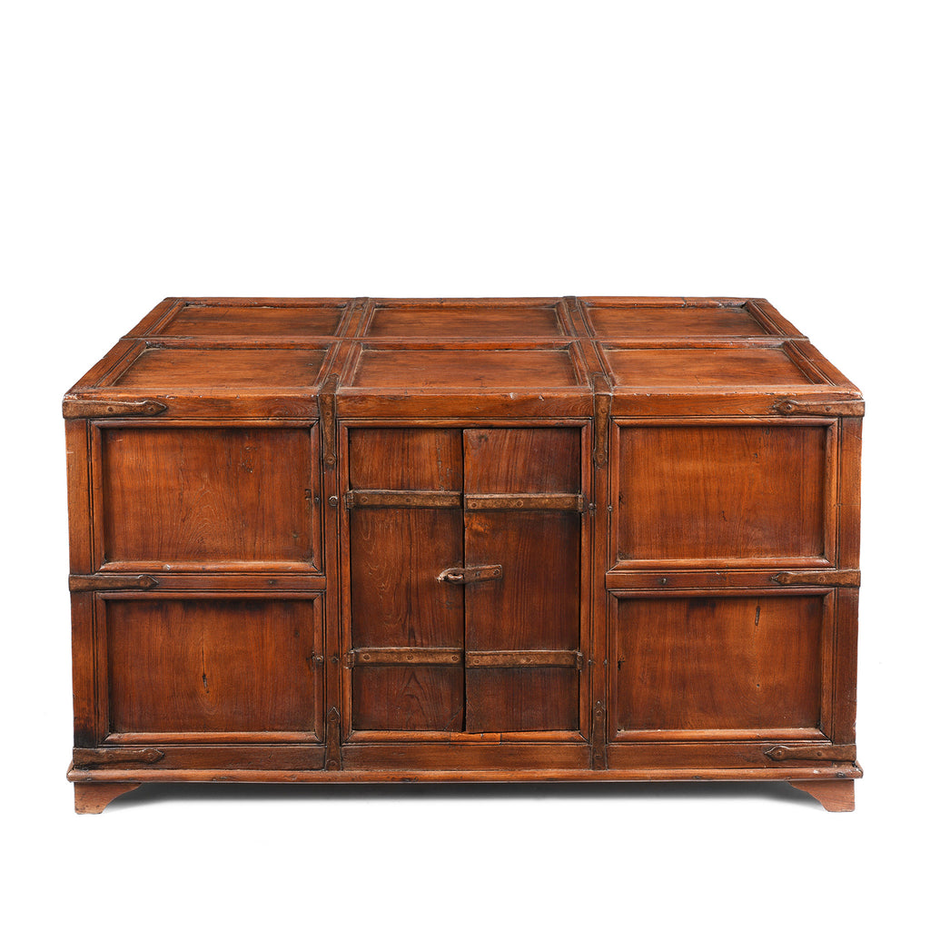 Iron Bound Teak Stick Chest From Kutch - 19thC
