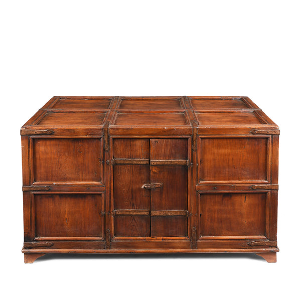 Iron Bound Teak Stick Chest From Kutch - 19th Century Iron Bound Teak Stick Chest From Kutch - 19th Century