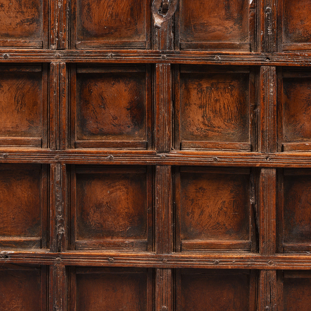 Detail From Antique Brass Bound Teak Indian 'Pithara' Chest From Gujarat - 18th Century | Indigo Antiques